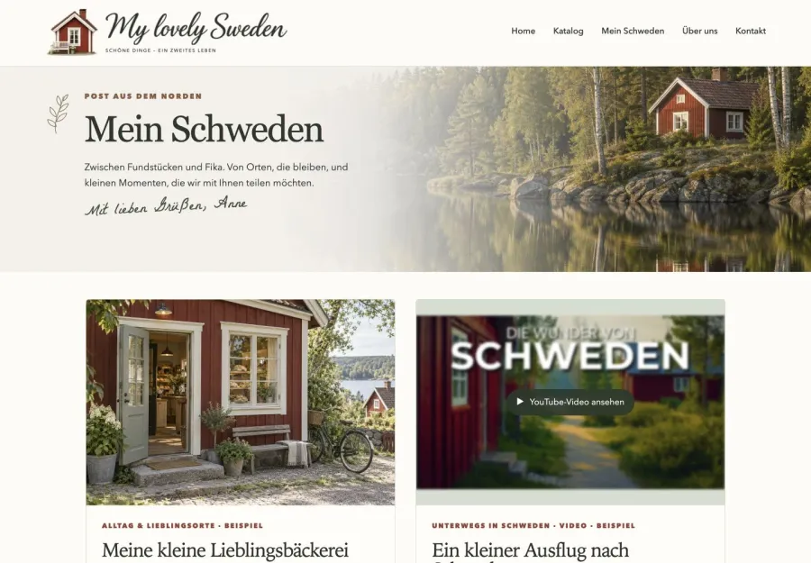 Redaktioneller Bereich Mein Schweden mit Geschichten und Bildern